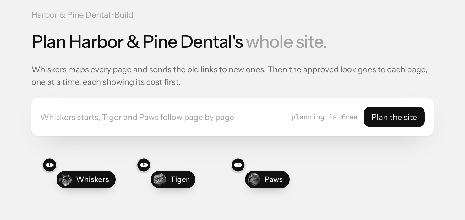 Plan the whole site on the Build step
